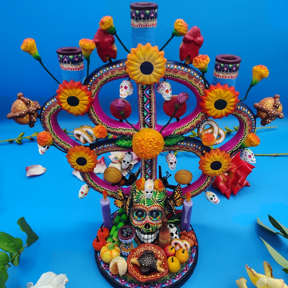 Colorful Mexican Folk Art Tree of Life